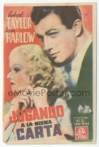 9g1379 PERSONAL PROPERTY Spanish herald 1940 sexy Jean Harlow & Robert Taylor, different & rare!