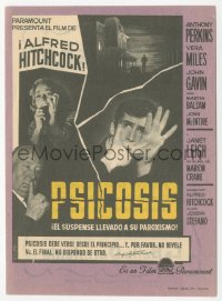 9g1382 PSYCHO Spanish herald 1961 Janet Leigh, Anthony Perkins, Alfred Hitchcock shown!
