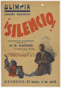 9g1387 SILENCE Spanish herald 1927 H.B. Warner is executed rather than have daughter's life ruined!
