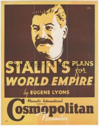 9g0260 COSMOPOLITAN 11x14 advertising poster 1939 Joseph Stalin's Plans for World Empire, Beals art!