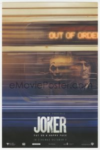 9g0193 JOKER mini poster 2019 Joaquin Phoenix under Out of Order sign, put on a happy face!