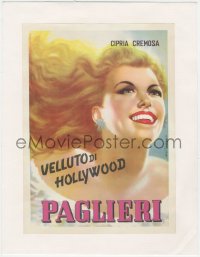 9g0498 PAGLIERI linen 9x12 Italian advertising poster 1955 Cipria Cremosa, art by Moltrasio!