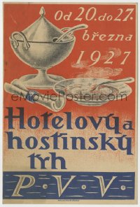 9g0317 PRAZSKE VZORKOVE VELETRHY 8x12 Czech special poster 1927 art of a tureen and a bowl of soup!