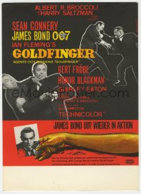 9g0251 GOLDFINGER 10x13 Swiss poster 1964 three images of Sean Connery as James Bond, different!