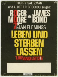 9g0252 LIVE & LET DIE heavy stock 10x13 Swiss poster 1973 Roger Moore as James Bond 007, rare!