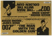 9g0253 MAN WITH THE GOLDEN GUN 8x12 Swiss poster 1974 art of Roger Moore as James Bond 007, rare!