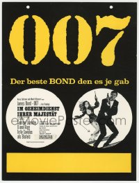 9g0257 ON HER MAJESTY'S SECRET SERVICE 10x13 Swiss poster 1969 Lazenby's only appearance as Bond!