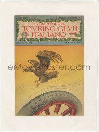9g0520 TOURING CLUB ITALIANO linen Italian magazine cover December 1918 art of eagle & Pirelli tire!