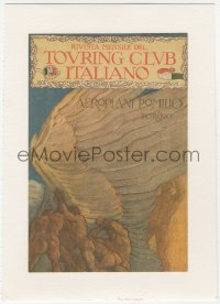 9g0518 TOURING CLUB ITALIANO linen Italian magazine cover Feb 1917 art of strong men & giant wing!