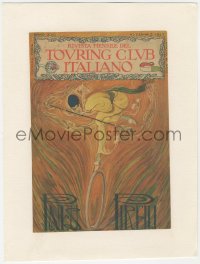 9g0517 TOURING CLUB ITALIANO linen Italian magazine cover January 1917 cool art of circus performer!