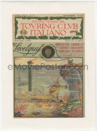 9g0521 TOURING CLUB ITALIANO linen Italian magazine cover November 1920 art of battery powered device!