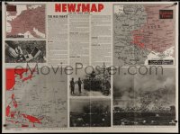 9g0129 NEWSMAP vol 2 no. 51 35x47 WWII war poster 1944 great images & information about war efforts!