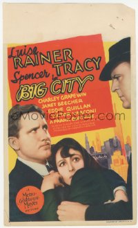 9g0006 BIG CITY mini WC 1937 Spencer Tracy & Luise Rainer, cool art of New York City, ultra rare!