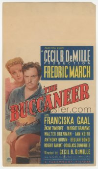 9g0009 BUCCANEER mini WC 1938 Cecil B. DeMille, Fredric March as Jean Lafitte, Gaal, ultra rare!