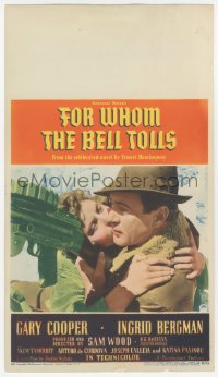 9g0015 FOR WHOM THE BELL TOLLS mini WC 1943 close up of of Gary Cooper & Ingrid Bergman, Hemingway!