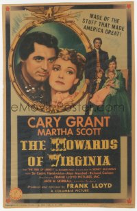 9g0020 HOWARDS OF VIRGINIA mini WC 1940 Cary Grant, Martha Scott, American Revolution, very rare!