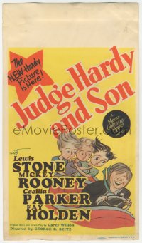 9g0021 JUDGE HARDY & SON mini WC 1939 Al Hirschfeld art of Mickey Rooney as Andy Hardy, ultra rare!