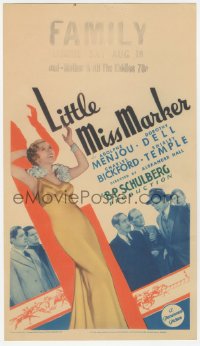 9g0024 LITTLE MISS MARKER mini WC 1934 Dorothy Dell, Adolphe Menjou, but no Shirley Temple, rare!