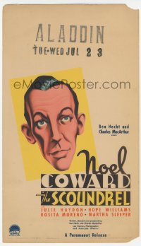 9g0031 SCOUNDREL mini WC 1935 Ben Hecht & Charles MacArthur, caricature art of Noel Coward, rare!