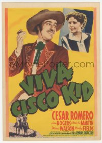 9g0034 VIVA CISCO KID mini WC 1940 c/u of Cesar Romero with cigarette by Jean Rogers, ultra rare!