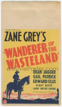 9g0036 WANDERER OF THE WASTELAND mini WC 1935 Zane Grey, art of cowboy on horse, ultra rare!