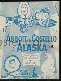 9g0273 LOST IN ALASKA Danish program 1953 Bud Abbott & Lou Costello with Mitzi Green, different!