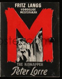 9g0274 M Danish program R1947 Fritz Lang film noir classic, different cover art of Peter Lorre!
