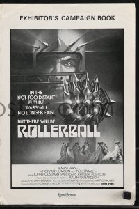 9g0767 ROLLERBALL English pressbook 1975 James Caan in a future where war does not exist, Peak art!