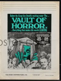 9g0768 VAULT OF HORROR English pressbook 1973 Tales from Crypt sequel, death's waiting room!