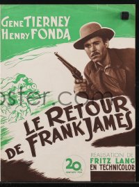 9g0805 RETURN OF FRANK JAMES French pressbook 1948 Henry Fonda, Gene Tierney, Fritz Lang, rare!