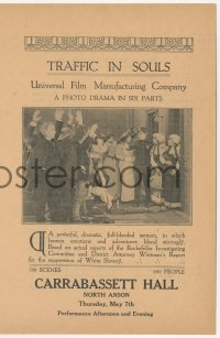 9g0334 TRAFFIC IN SOULS herald 1913 super early Universal movie exposing white slavery in New York!