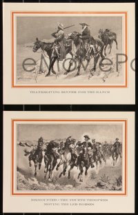 9g0229 FREDERIC REMINGTON art print portfolio 1960s containing 4 cool western prints!