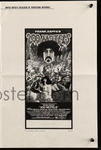 9g0839 200 MOTELS pressbook 1971 directed by Frank Zappa, rock 'n' roll, wild artwork!