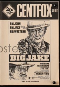 9g0830 BIG JAKE German pressbook 1971 different art of cowboys John Wayne & Richard Boone!