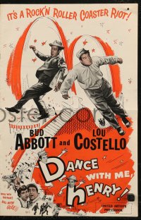 9g0854 DANCE WITH ME HENRY pressbook 1956 Bud Abbott & Lou Costello in a mixed up comedy carnival!