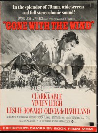 9g0870 GONE WITH THE WIND pressbook R1967 art of Clark Gable & Vivien Leigh over burning Atlanta!