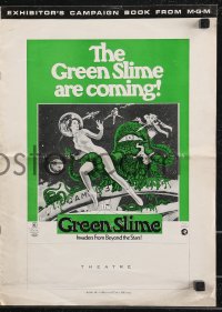 9g0873 GREEN SLIME pressbook 1969 Kinji Fukasaku cheesy sci-fi about invaders from space!