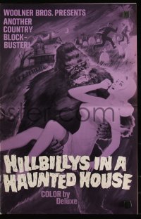 9g0877 HILLBILLYS IN A HAUNTED HOUSE pressbook 1967 country music, art of wacky ape & sexy girl!