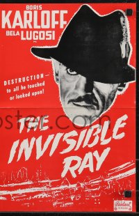 9g0880 INVISIBLE RAY pressbook R1948 Boris Karloff & Bela Lugosi in Universal horror/sci-fi!