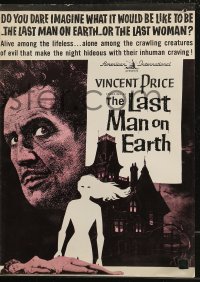 9g0887 LAST MAN ON EARTH pressbook 1964 Vincent Price is among the lifeless, cool Reynold Brown art!