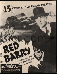 9g0900 RED BARRY pressbook R1948 cool images of detective Buster Crabbe with gun, Universal serial!