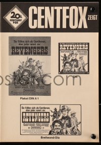 9g0834 REVENGERS German pressbook 1972 cowboys William Holden, Ernest Borgnine & Woody Strode!