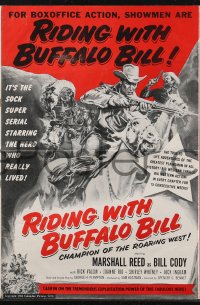 9g0901 RIDING WITH BUFFALO BILL pressbook 1954 Columbia serial starring the hero who really lived!