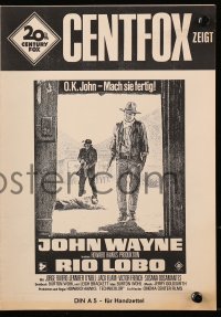 9g0835 RIO LOBO German pressbook 1971 directed by Howard Hawks, John Wayne, great cowboy image!