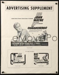 9g0162 COMANCHEROS group of 2 pressbook supplements 1961 John Wayne, Whitman & Balin, Michael Curtiz!