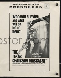 9g0911 TEXAS CHAINSAW MASSACRE pressbook 1974 Tobe Hooper cult classic slasher horror, Leatherface!