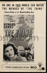 9g0912 THING pressbook R1957 Howard Hawks classic, it strikes without warning from another world!