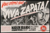 9g0487 VIVA ZAPATA French promo brochure 1952 Marlon Brando, Anthony Quinn, John Steinbeck, rare!