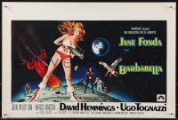 9h0482 BARBARELLA Belgian 1968 sci-fi art of sexiest Jane Fonda, John Philip Law, Roger Vadim!