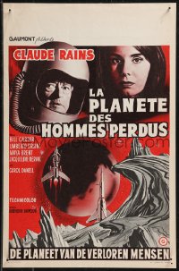 9h0483 BATTLE OF THE WORLDS Belgian 1961 cool sci-fi, flying saucers from a hostile enemy planet!